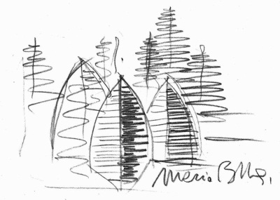 conceptual sketch by architect Mario Botta